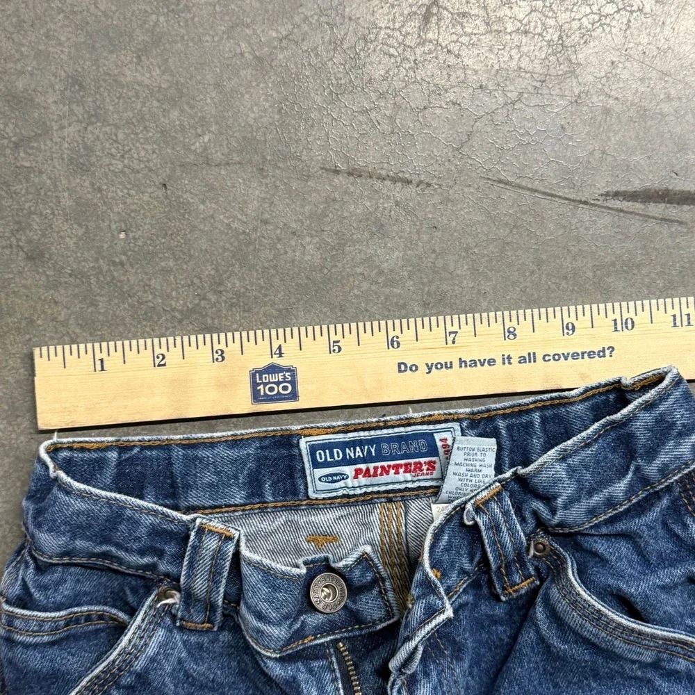 Old Navy Kids Painter's Jeans Blue Denim Utility Carpenter Pants Size 8 Regular